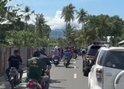 Bak Artis, Aji Aras di Sambut Iring-iringan Ratusan Roda Dua