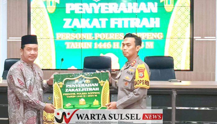 Baznas Soppeng Terima Zakat Fitrah Dari Jajaran Polres Soppeng