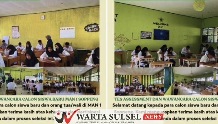 244 Peserta Didik Baru MAN 1 Soppeng Ikuti Tes Potensi Akademik dan Wawancara 