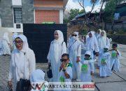 Pakai Ihram, Ratusan Siswa RA Gugus 1 Ikut Manasik Haji Cilik