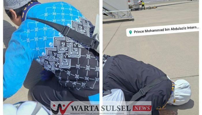Tiba di Madinah, Jemaah Haji Kabupaten Soppeng Langsung Sujud Syukur