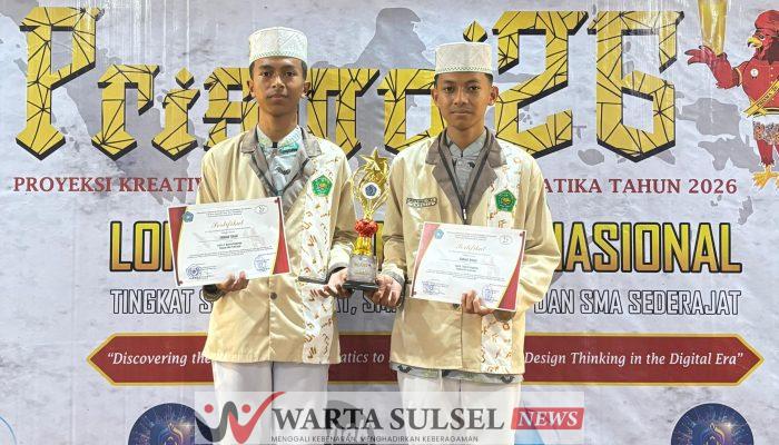 Bangga! Dua Siswa MA DDI Pattojo Lolos Ke Tingkat Nasional Lomba Matematika