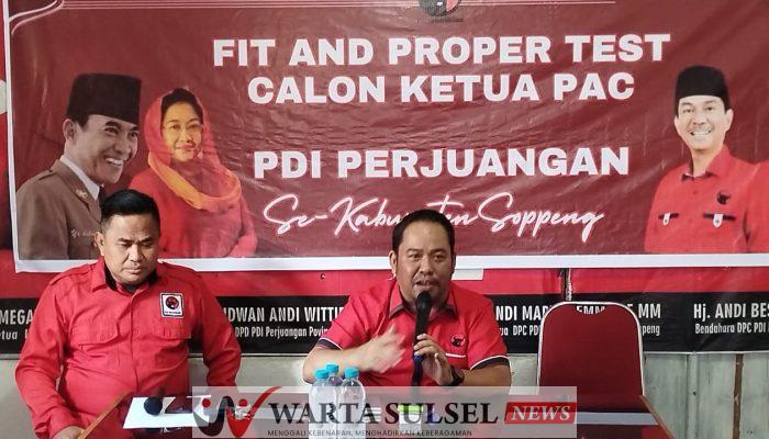 Fit And Proper Test Perkuat Seleksi PAC PDI Perjuangan Kabupaten Soppeng