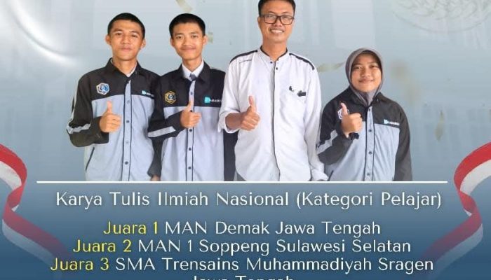 Keren! MAN 1 Soppeng Juara Umum 2 Nasional LKTI PKTJ Fest 2026