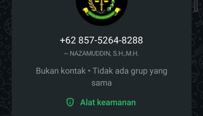 Awas Modus! Nomor Kasi Intel Kejari Soppeng Kena Hack