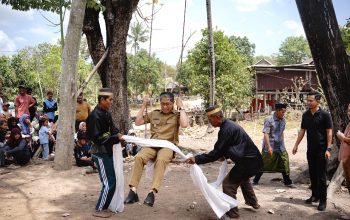 Momen Wabup Soppeng Coba Ayunan Mattojang di Pesta Adat Desa Laringgi