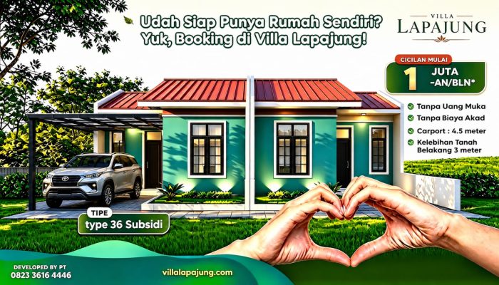 Yuk Booking! Rumah Subsidi Bebas DP Dekat Dengan Ponpes Yasrib
