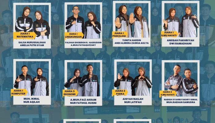 Sapu Bersih Medali! MAN 1 Soppeng Juara Umum Lomba Peneliti Belia Sulawesi Selatan 2026