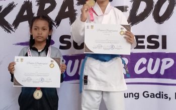 Kecil-Kecil Cabe Rawit, Adifa Zaskia Ramadhani Borong Dua Emas Karate di Sulbar